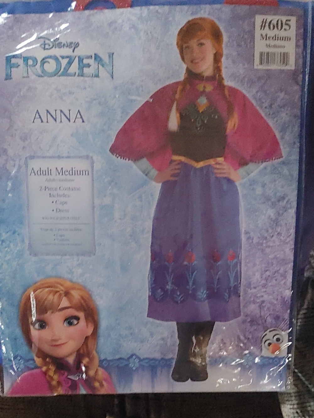 Disney Anna Costume in Purple and Pink